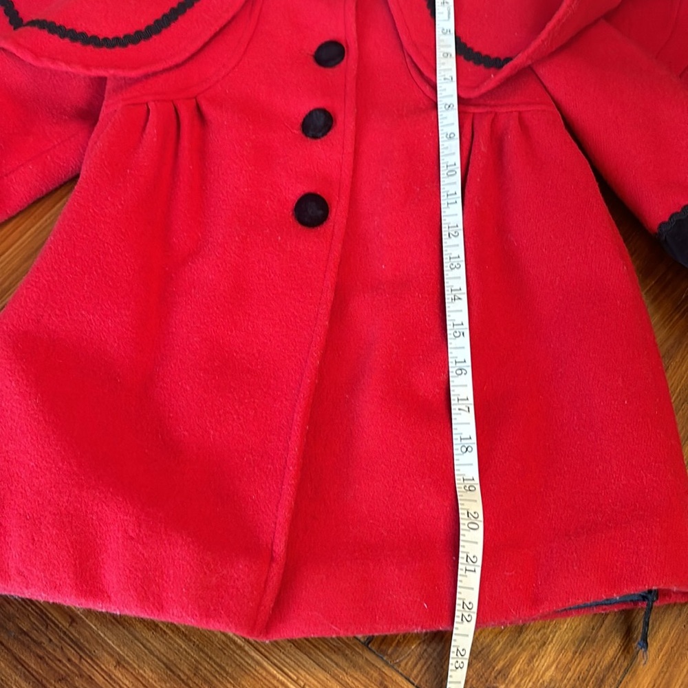Little Girls Red/black Coat - Picture 6 of 8